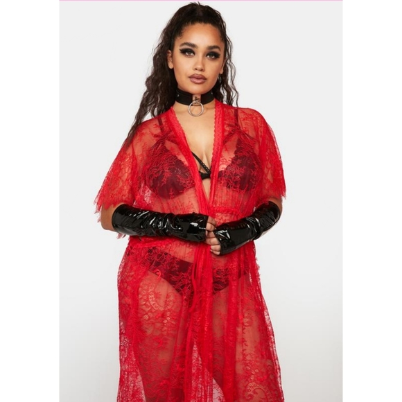 NWOT Plus In Your Eyes Lace Kimono - Picture 4 of 6